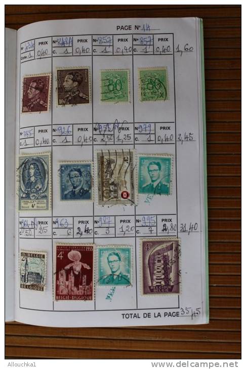 Belgique TIMBRES BELGES (.) Carnet de circulation entre 1865 &amp; 1960(Cote 2006 Y/T) 112,95 &euro; Voir détails ci-des