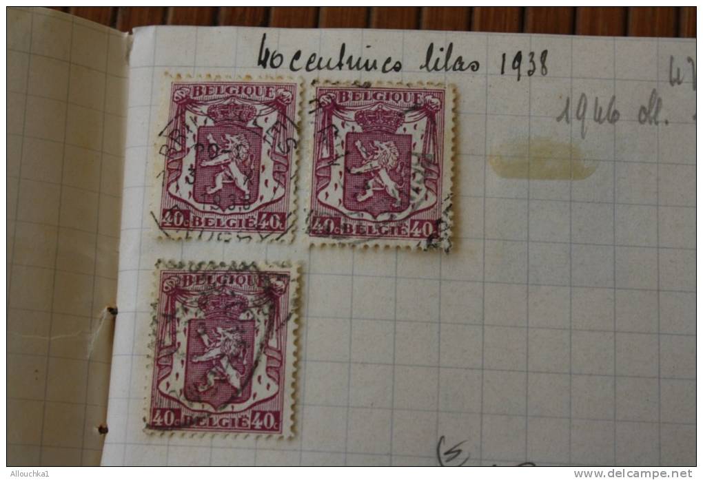 Belgique TIMBRES BELGES (.) Carnet de circulation entre 1937 &amp; 1946 (Cote 2006 Y/T) 36.10 &euro; Voir Photos