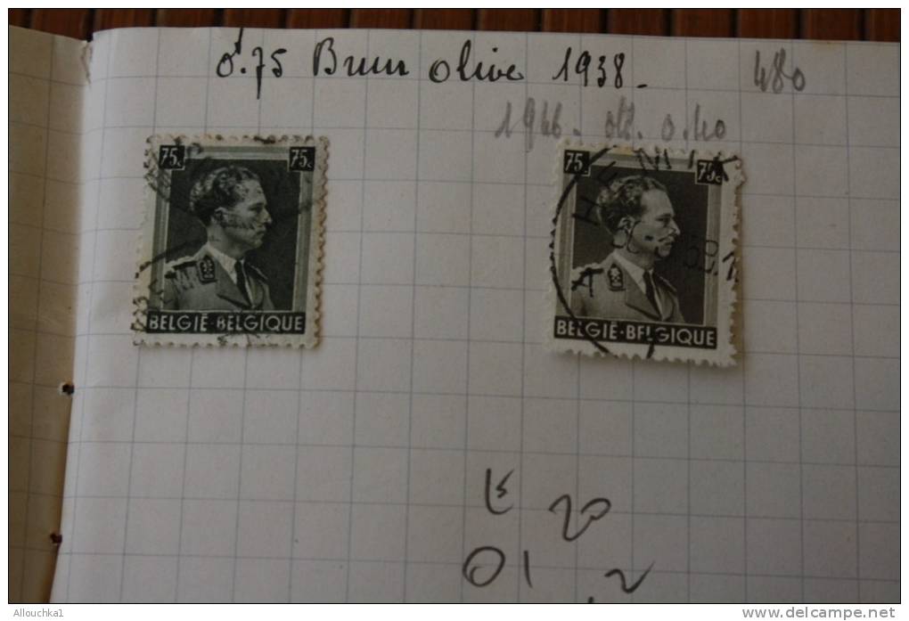 Belgique TIMBRES BELGES (.) Carnet de circulation entre 1937 &amp; 1946 (Cote 2006 Y/T) 36.10 &euro; Voir Photos