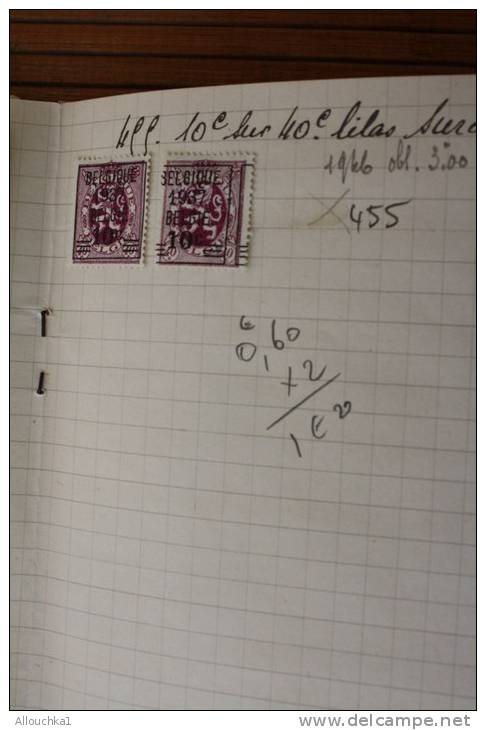 Belgique TIMBRES BELGES (.) Carnet de circulation entre 1936 &amp; 1937 (Cote 2006 Y/T) 67.70 &euro; Voir Photos