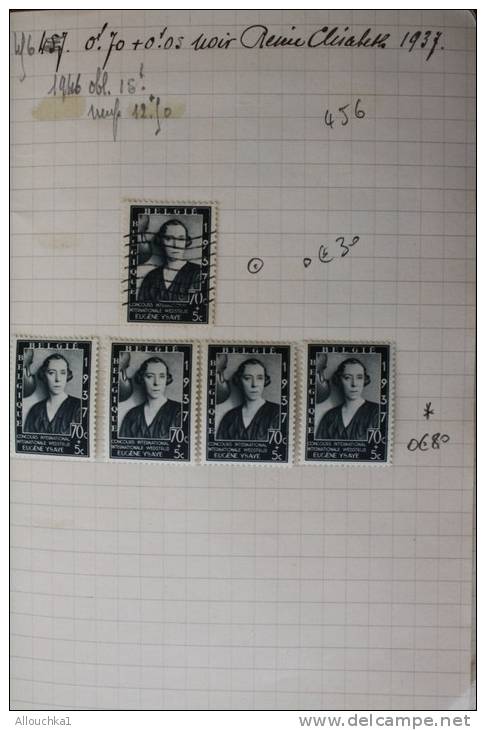 Belgique TIMBRES BELGES (.) Carnet de circulation entre 1936 &amp; 1937 (Cote 2006 Y/T) 67.70 &euro; Voir Photos