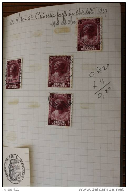 Belgique TIMBRES BELGES (.) Carnet de circulation entre 1936 &amp; 1937 (Cote 2006 Y/T) 67.70 &euro; Voir Photos