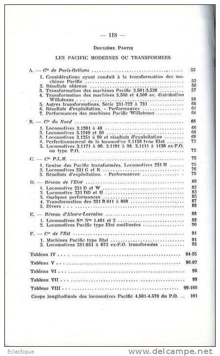 Les Locomotives à Vapeur Françaises à Grande Vitesse Et à Grande Puissance Du Type Pacific, Par Lucien M. VILAIN 1959 - Railway & Tramway