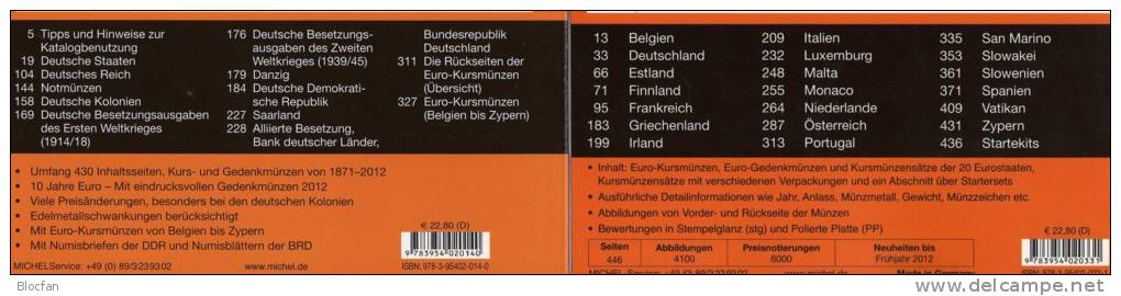 EURO Plus Münzen Deutschland MICHEL 2012 Neu 46€ Aller 20 €-country For EUROPA-numismatic New Coins Catalogue Of Germany - Other & Unclassified