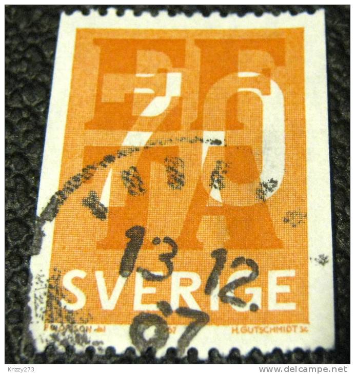 Sweden 1967 European Free Trade Association EFTA 70ore - Used - Used Stamps