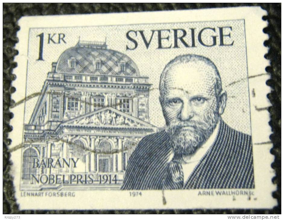 Sweden 1974 Nobel Prize Winner 1914 Barany 1kr - Used - Oblitérés