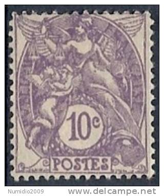 1927-31 FRANCIA ALLEGORIA TIPO BLANC 10 CENT SENZA GOMMA - FR506 - 1900-29 Blanc