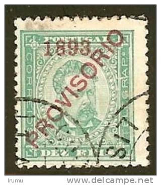 Portugal 1893, 10r Provisoire Obl., Cat $20 (SN 876) - Gebruikt