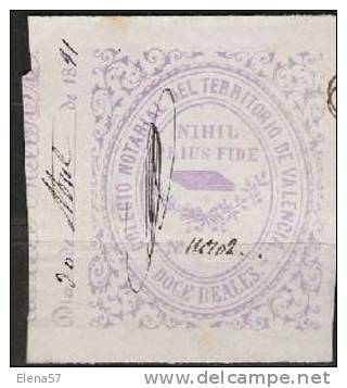 1534-FISCAL  VIOLETA 1863 COLEGIO NOTARIAL VALENCIA 12 RLS.ILUSTRE COLEGIO NOTARIAL DE VALENCIA.AÑO 1863. - Fiscale Zegels