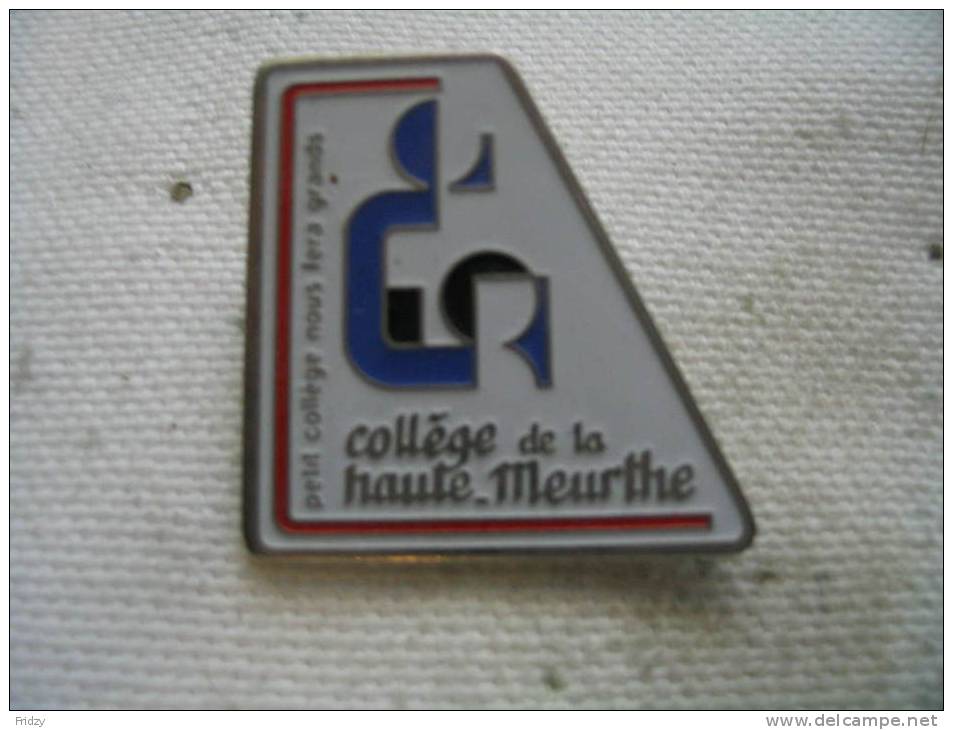 Pin´s Du College De La Haute - Meurthe. Petit College Nous Fera Grands - Administrations