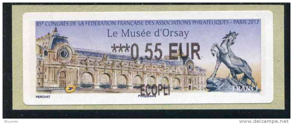 Lisa 2 De 2012 - "Ecopli 0,55 €  - 85e Congrèsde La FFAP -Paris 2012 - Musée D'Orsay"" - 2010-... Viñetas De Franqueo Illustradas