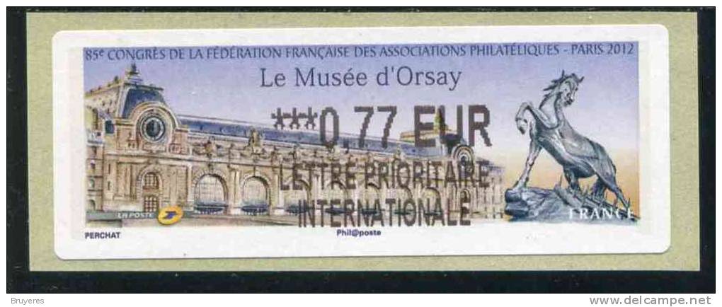 Lisa 2 De 2012 - "Lettre Prioritaire Interna. 0,77 €  - 85e Congrès De La FFAP - Paris 2012 - Musée D'Orsay"" - 2010-... Illustrated Franking Labels