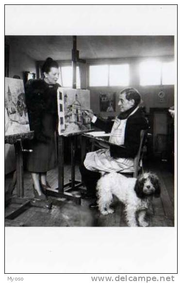 SEEBERGER Vers 1940 Maurice Utrillo Editions Marion Valentine, Peintre, Chevalet, Chien - Autres & Non Classés