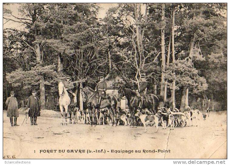 Le Gavre   Forêt Du Gavre   Chasse A Courre  Rond Point Jour De Chasse L'équipage (pli) - Le Gavre