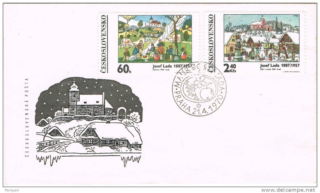 Carta F.D.C. PRAHA (checoslovaquia) 1970. Josef  Lada Pintor - FDC