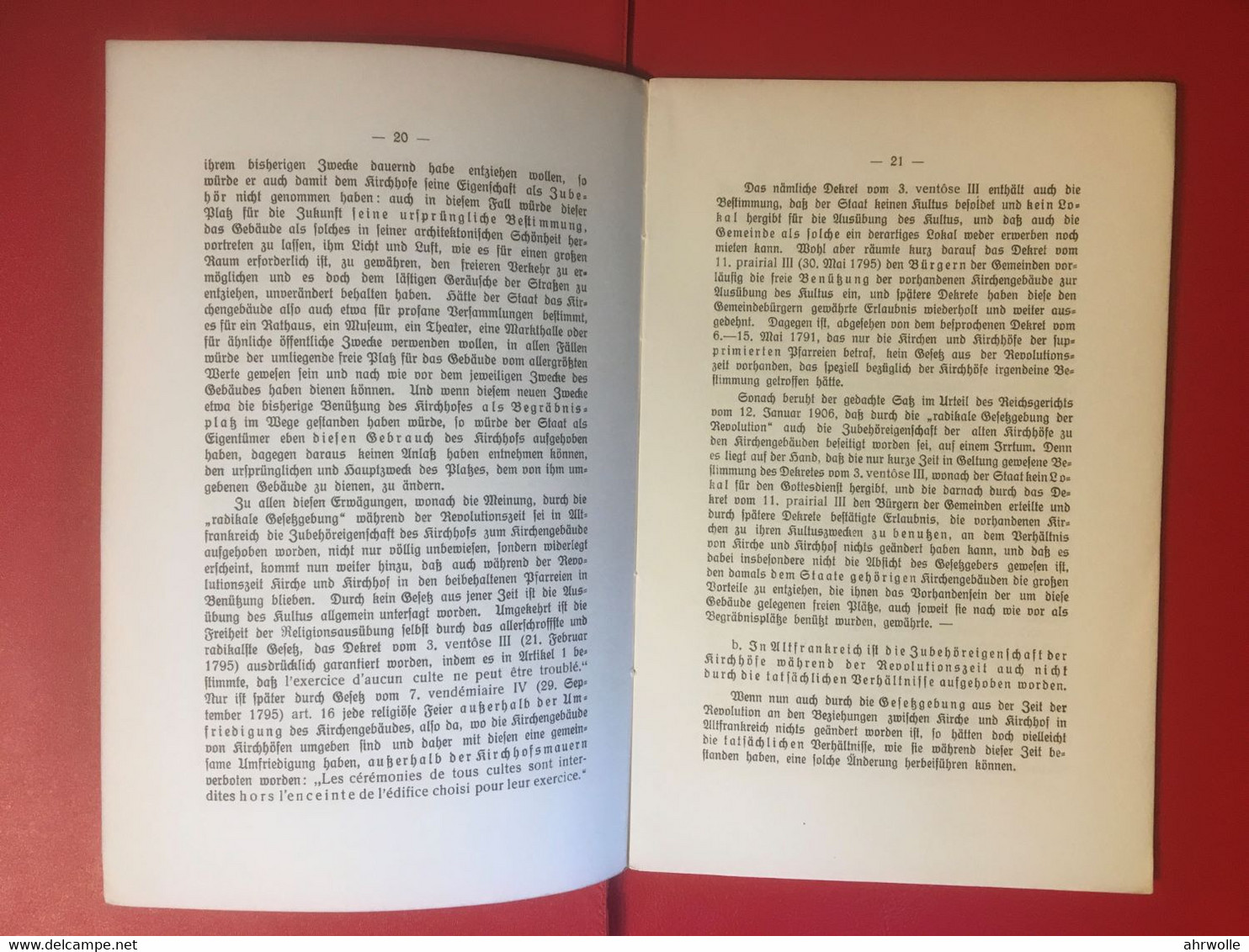 Heft Eigentumsstreit Kirchhöfe Linke Rheinseite Trier 1910 - Chroniken & Jahrbücher