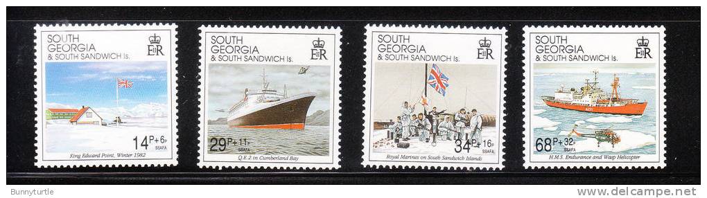 South Georgia 1992 Liberation Of South Georgia Flags MNH - South Georgia