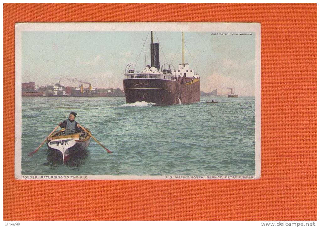 1 Cpa Us Marine Postal Service Detroit River - Bateau - Detroit