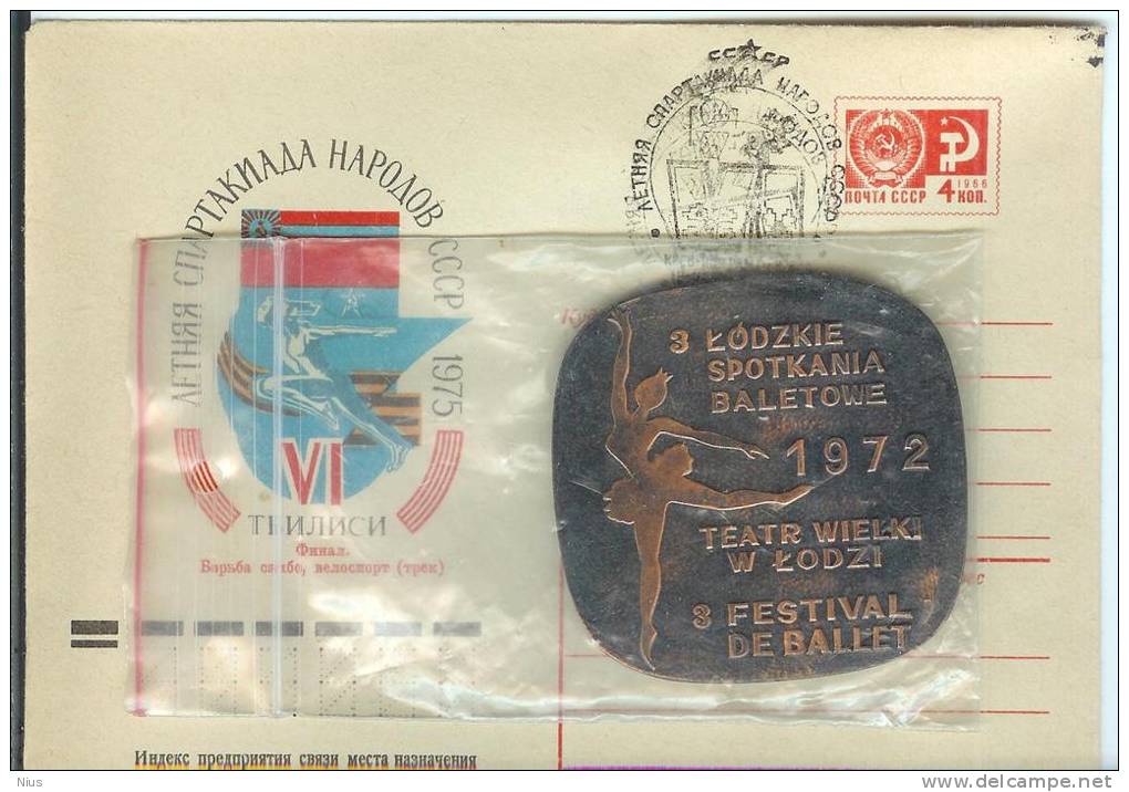 Music Musique Ballet Poland Lodz Pologne 1972 Medal Dance Medaille - Sin Clasificación