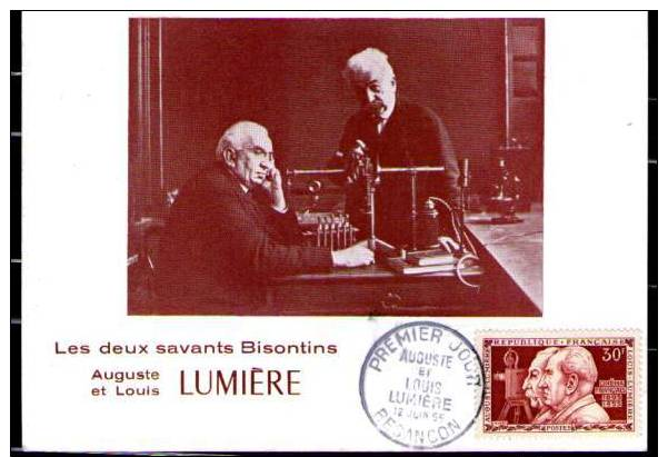 AUGUSTE ET LOUIS LUMIERE, Cachet Du 12 JUIN 55. BESANCON - 1950-1959