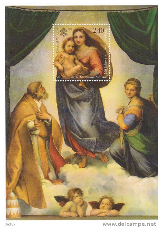 2012 VATICANO BF INTEGRO MADONNA SISTINA RAFFAELLO - Blocks & Kleinbögen