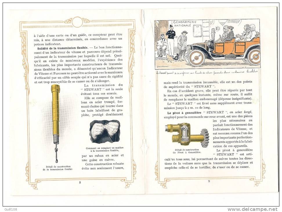 Rare livret illustrateur Jean Maset JM Markt Paris Indicateur vitesse Stewart Voiture automobile gendarme gare C1
