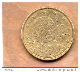 PIECE DE 10 CENT D'EURO GRECE 2002 - Grecia