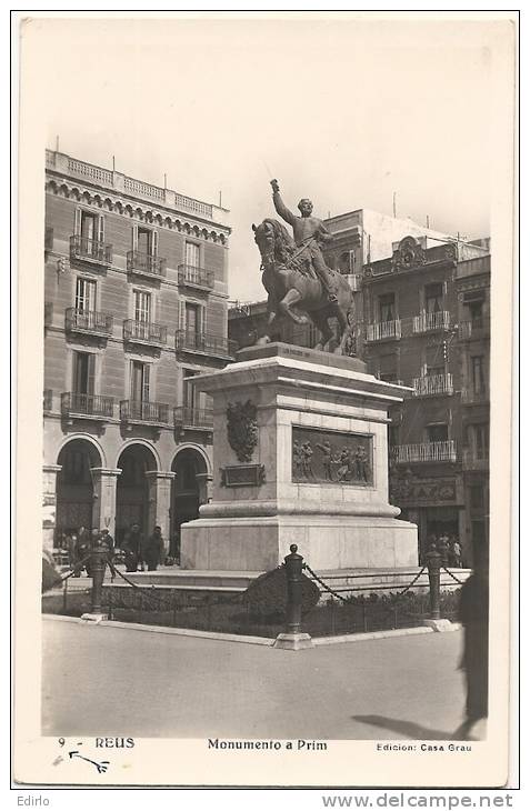 REUS  Monumento A Prim - écrite TTB - Tarragona