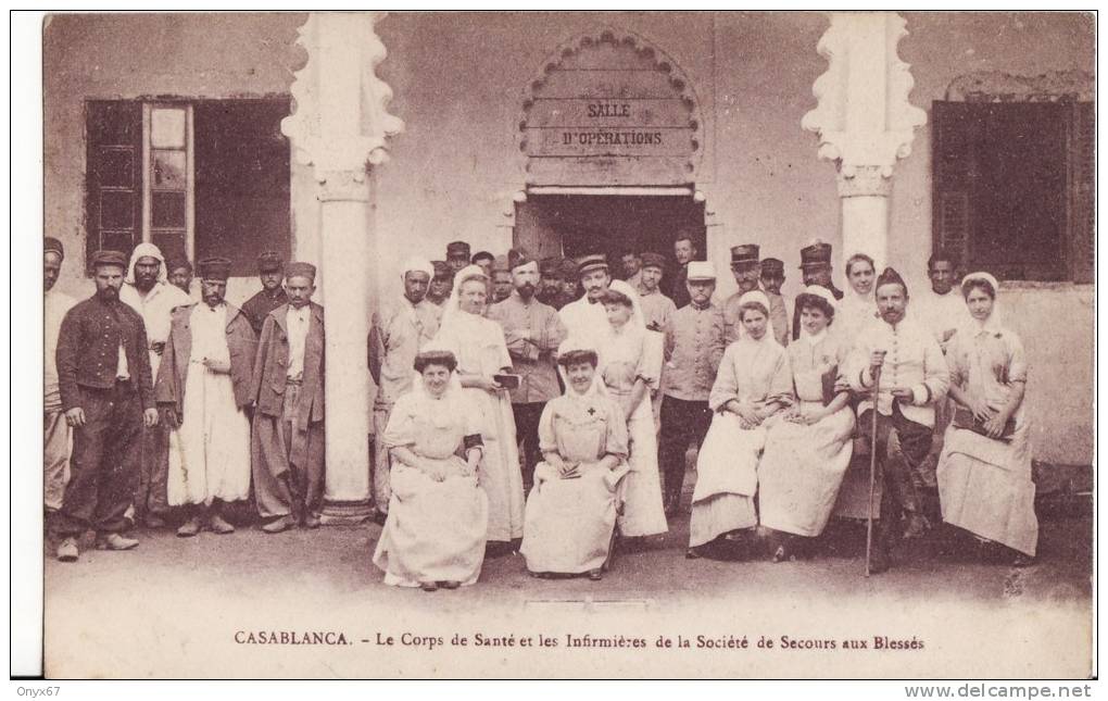 CASABLANCA -Corps SANTE-INFIRMIERES-Société Secours Aux Blessés- CROIX-ROUGE-2 SCANS - Casablanca
