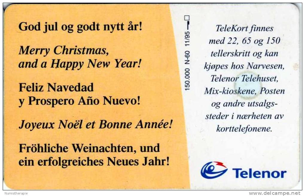 Norvège : Telenor 22 Tellerskritt : Noël Christmas - Noel