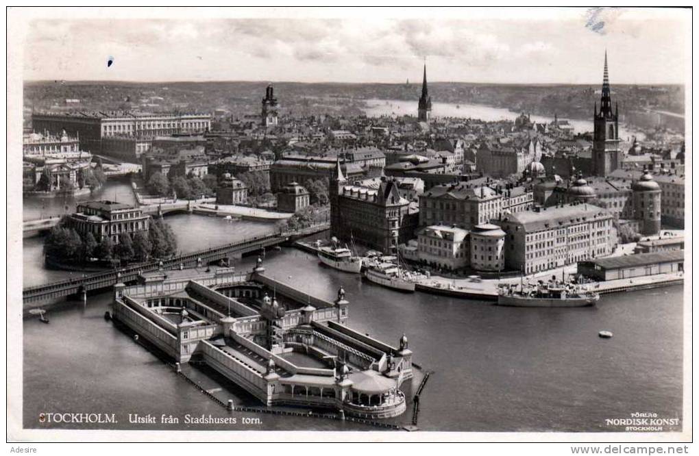 STOCKHOLM (Schweden), Utsikt Fran Stadshusets Torn, Gelaufen 1930 - Schweden