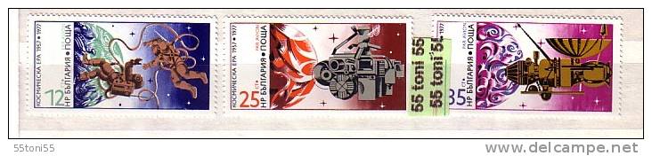 BULGARIA / Bulgarie  1977 SPACE 3v.-  MNH - Europa