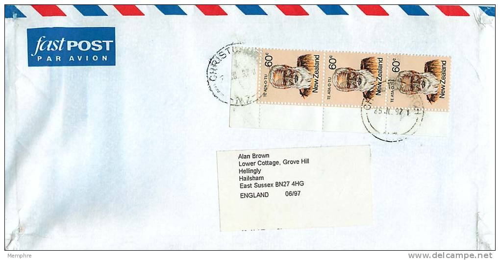 60 C. Te-Ata-O-Tu  X 3   On Air Letter To UK - Covers & Documents