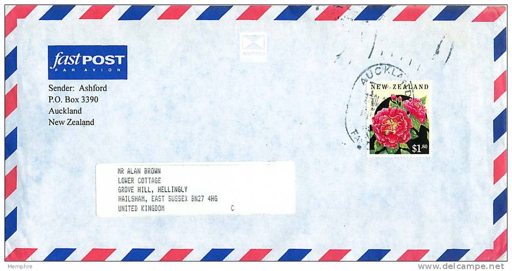 $1.80 Roses Single  On Air Letter To UK - Lettres & Documents