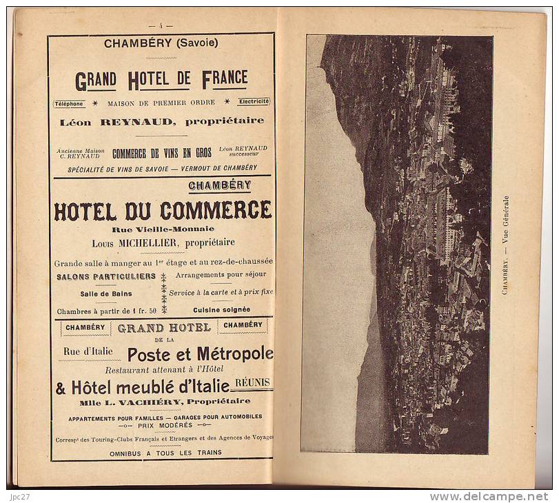 RARE Guide 1902 Du Syndicat D´Initiative De SAVOIE  De CHAMBERY Et AIX LES BAINS Nombreuse Pub  Et Photos - Francia