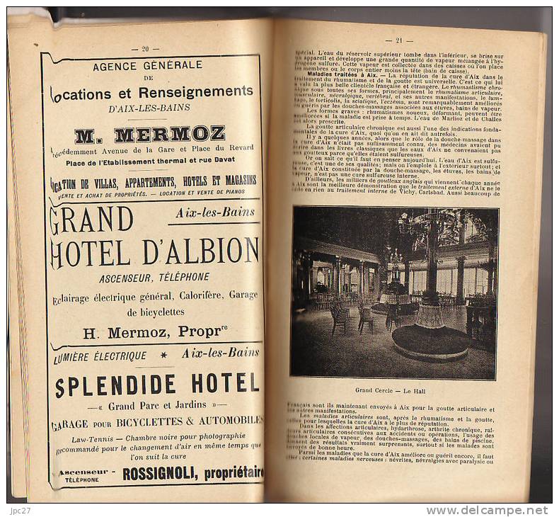 RARE Guide 1902 Du Syndicat D´Initiative De SAVOIE  De CHAMBERY Et AIX LES BAINS Nombreuse Pub  Et Photos - Francia