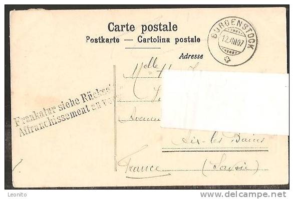 BÜRGENSTOCK Ennetbürgen Die Aufzugstation Bürgenstock Stempel 1907 - Ennetbürgen