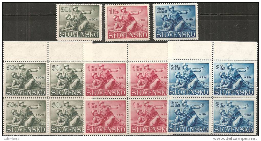Slovacchia 1941 Nuovo** - Yv.58/60  Q+1 - Unused Stamps