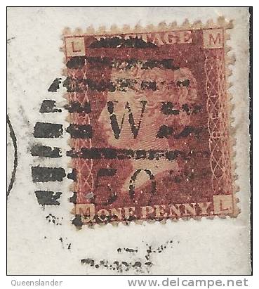 Penny Red Looks Like Plate 138 On Envelope Postmarked London WC  Ju 24 1870 Roughly Opened - Covers & Documents