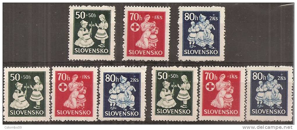 Slovacchia 1943 Nuovo** - Yv.83/85 X3 - Nuovi