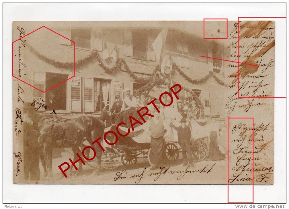 SCHILTIGHEIM-FETE-CARNAVAL-ANIMATION-Carte Photo-1909-FRANCE-67-Frankreich- - Schiltigheim