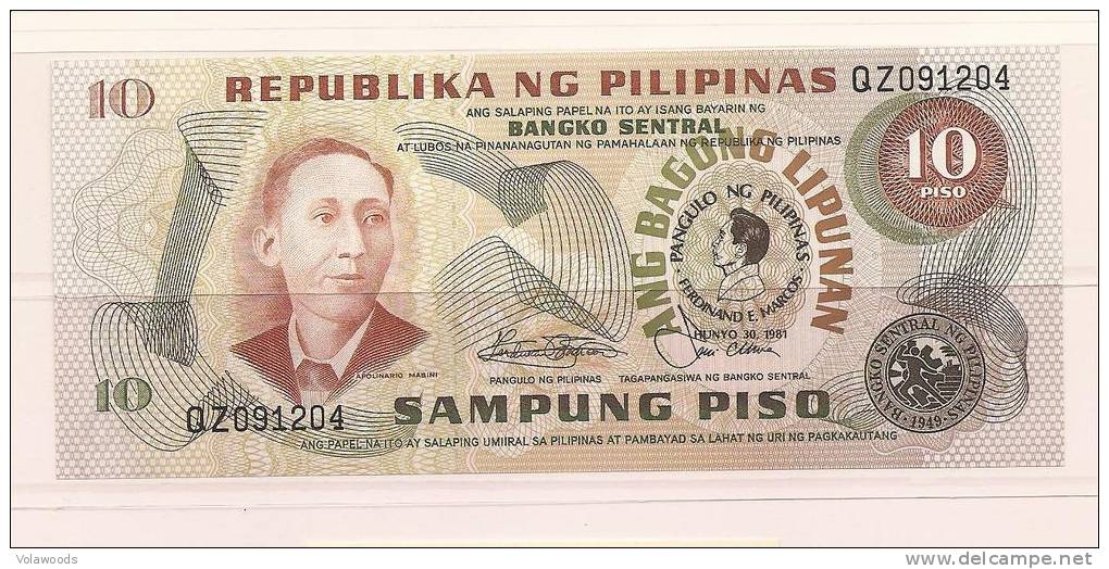 Filippine - Banconota Non Circolata Da 10 Piso - 1981 - Philippines