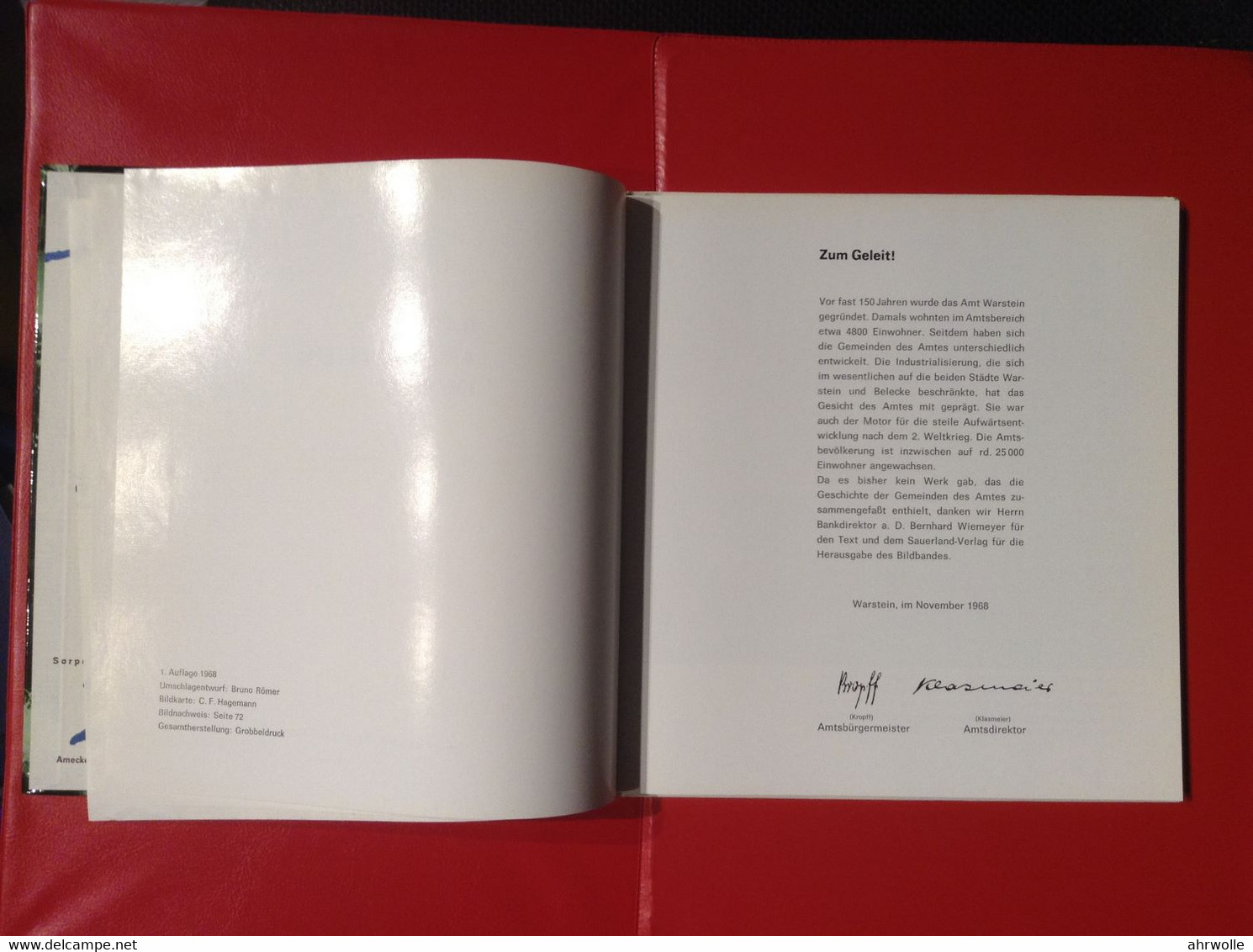 Buch Das Amt Warstein Im Bild Bernhard Wiemeyer Sauerland Verlag 1968 - Chroniques & Annuaires