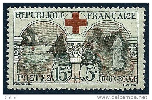 FR YT 156 " Au Profit De La Croix-Rouge 15c. +5c. Noir Et Rouge " 1918 Neuf* - Nuevos