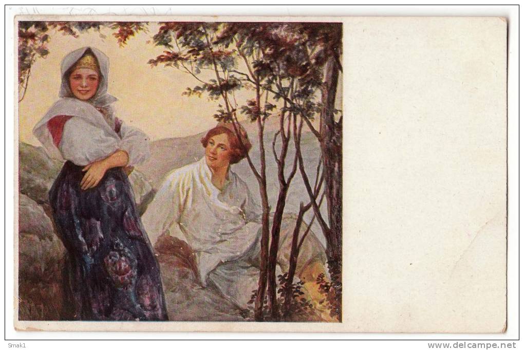 ILLUSTRATORS S. SOLOMKO "RECOGNITION D'AMOUR" T.S.N. R.M. Nr. 42 OLD POSTCARD 1916. - Solomko, S.