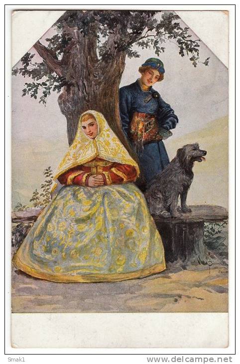 ILLUSTRATORS S. SOLOMKO "WAITING FOR AN ANSWER" T.S.N. R.M. Nr. 179 OLD POSTCARD 1916. - Solomko, S.