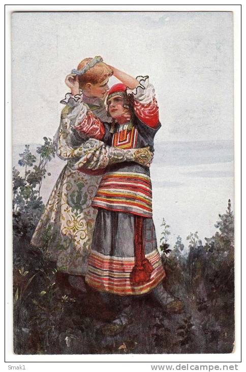 ILLUSTRATORS S. SOLOMKO "NEIGHBOUR'S CHILDREN" T.S.N. R.M. Nr. 22 OLD POSTCARD - Solomko, S.