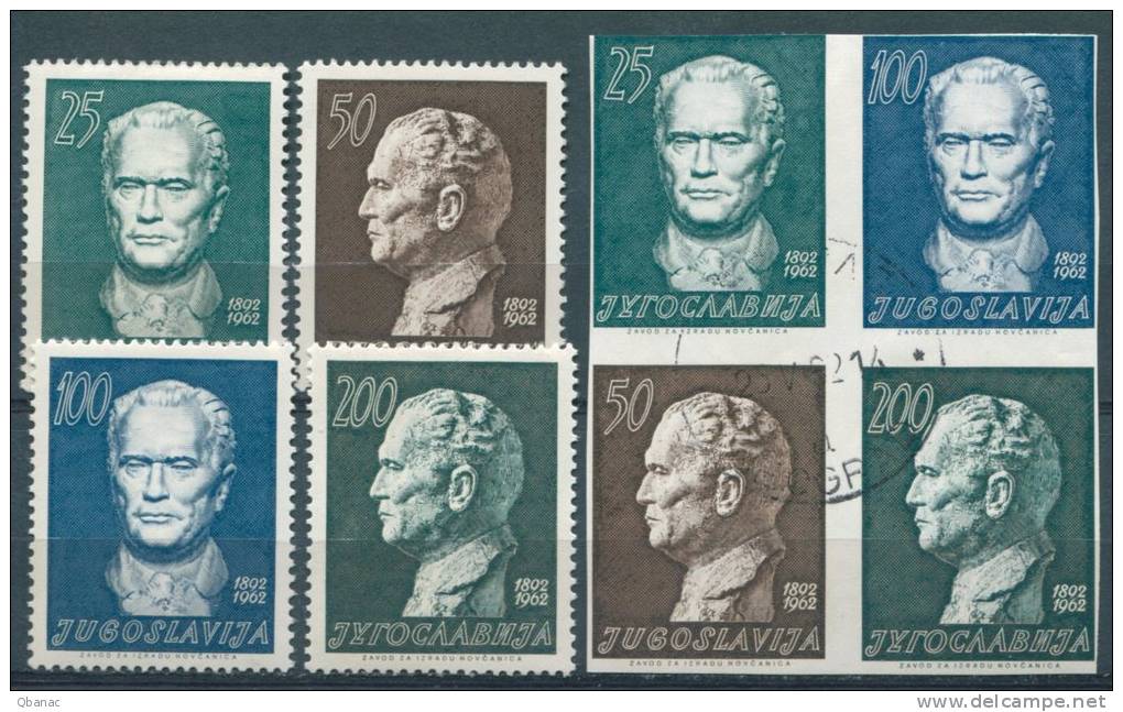 Yugoslavia Republic, 1962 Mi#1003-1006 A And B, Mint And Used - Oblitérés