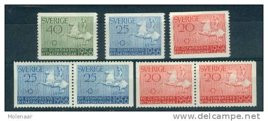 Zweden Michelno. 413- 415 7 Waarden Postfris ** Olympiche Spelen 1956 (6465) - Unused Stamps