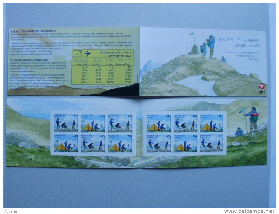 Grönland 482/3 MH  Booklet ** MNH, EUROPA/CEPT 2007, Pfadfinder - Libretti